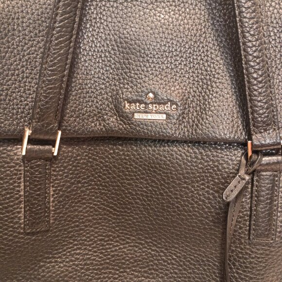 KATE SPADE NY Holden Street "Leslie" Black Pebbled Leather 2-way Bag - Picture 4 of 14